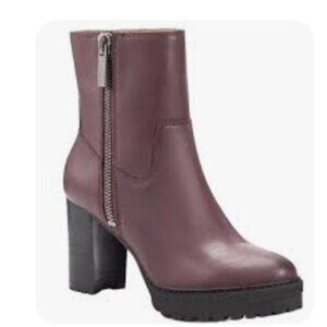 LUCKY BRAND Burgundy Leather "Bajax" Platform Ankle Boots Size 9.5